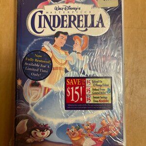 CINDERELLA 1995 Walt Disney Masterpiece Collection- Factory Sealed VHS Tape